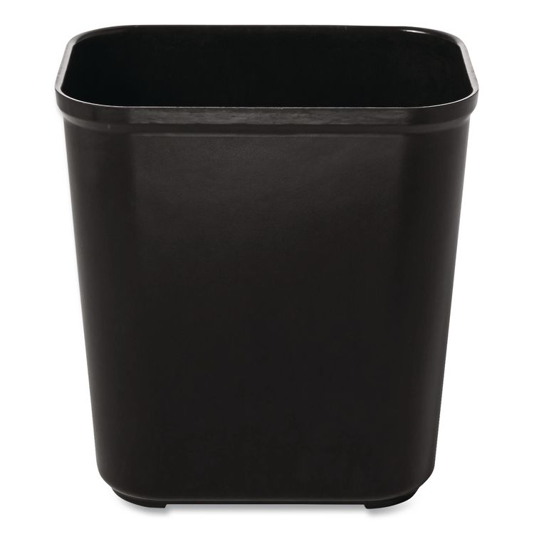 Fiberglass Wastebasket, 7 gal, Fiberglass, Black