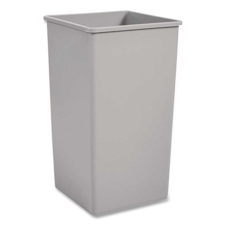 Untouchable Square Waste Receptacle, 50 gal, Plastic, Gray