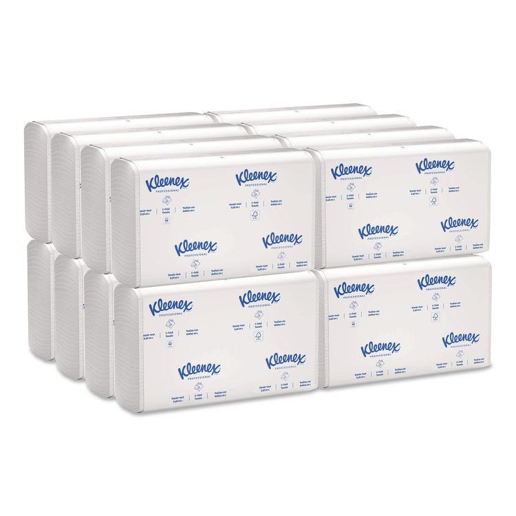 C-Fold Paper Towels, 1 Ply, 10.13 x 13.15, White, 150/Pack, 16 Packs/Carton
