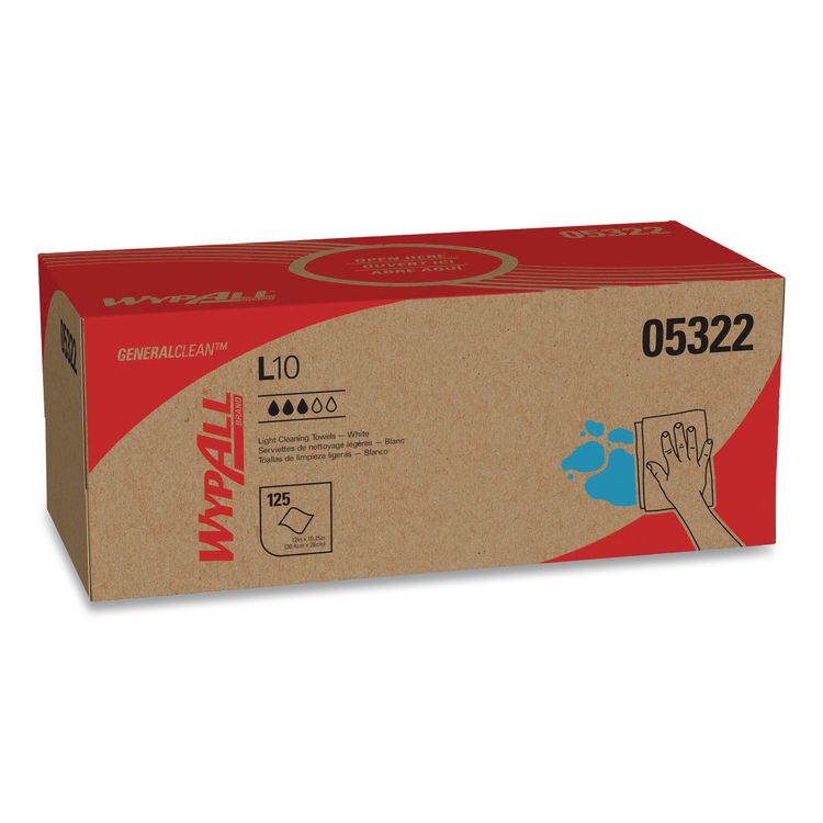 L10 Towels POP-UP Box, 1-Ply, 12 x 10.25, White, 125/Box, 18 Boxes/Carton