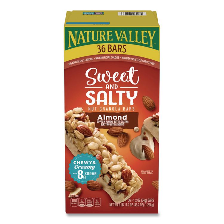 Granola Bars, Sweet And Salty Almond, 1.2 Oz Pouch, 36/box
