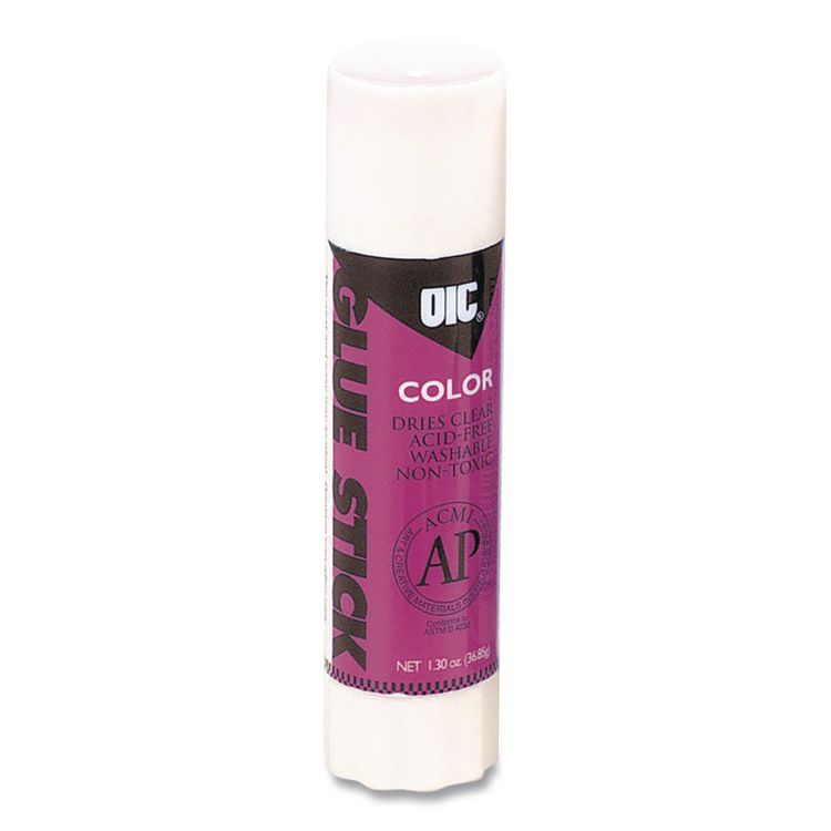 Glue Stick,1.3 oz, Applies Purple, Dries Clear