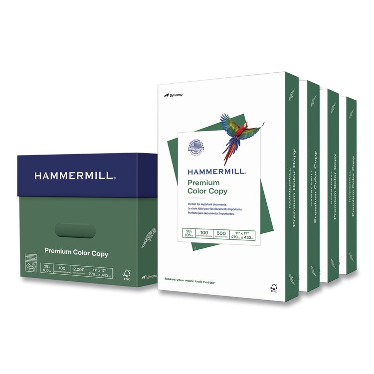 Premium Color Copy Print Paper, 100 Bright, 28 lb Bond Weight, 11 x 17, Photo White, 500 Sheets/Ream, 4 Reams/Carton