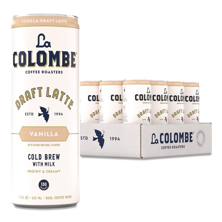 Draft Latte Cold Brew, Vanilla Latte, 11 oz Can, 12/Carton