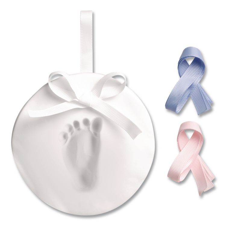Babyprints Handprint or Footprint Keepsake Ornament Kit, 100% Baby Safe Impression Material/Shaping Ring/Ribbon/Pin