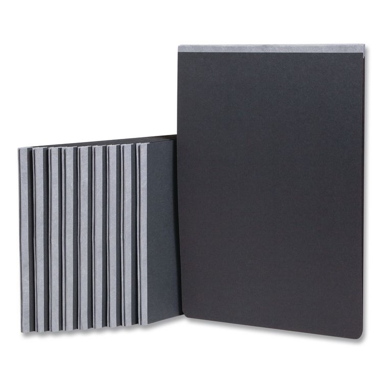 Prong Fastener Premium Pressboard Report Cover, Two-Piece Prong Fastener, 3" Capacity, 11 x 17, Black/Black, 10/Box
