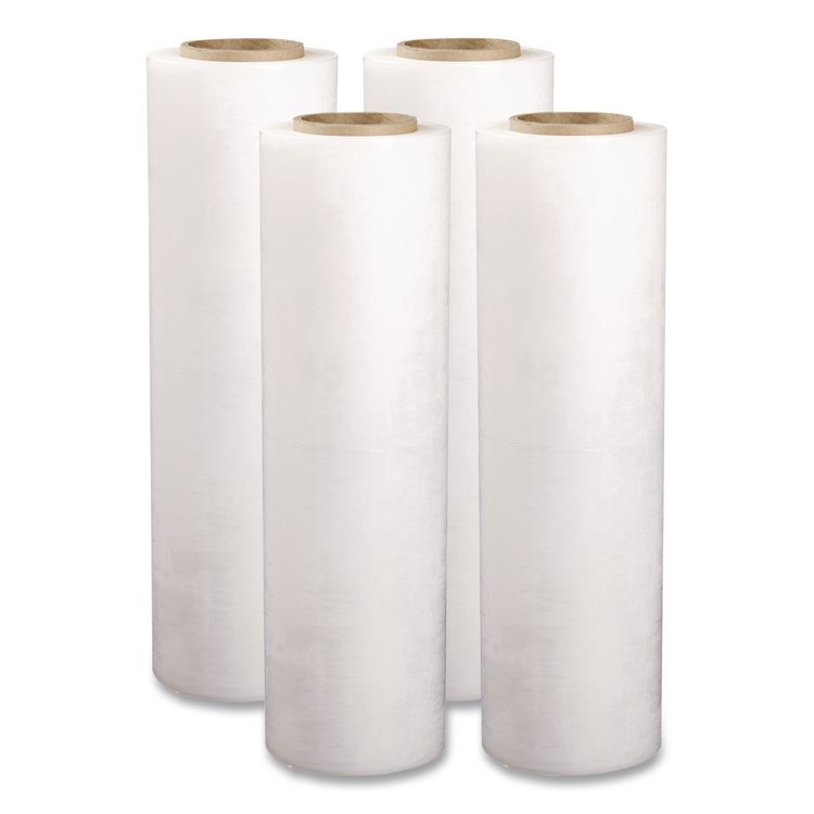 Polyethene Stretch, 17.25" x 1,500 ft, 28-Gauge, Clear, 4 Rolls/Carton