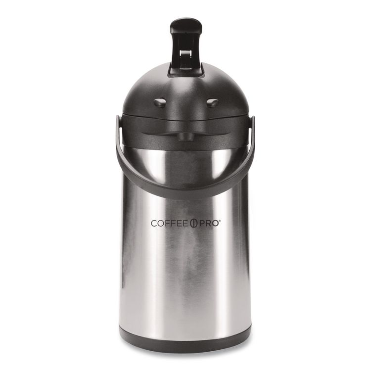 Stainless Steel Airpot, 192 oz, Silver/Black
