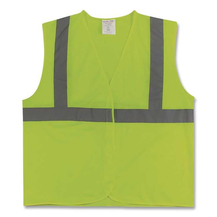 ANSI Class 2 Hook and Loop Safety Vest, Medium, Lime