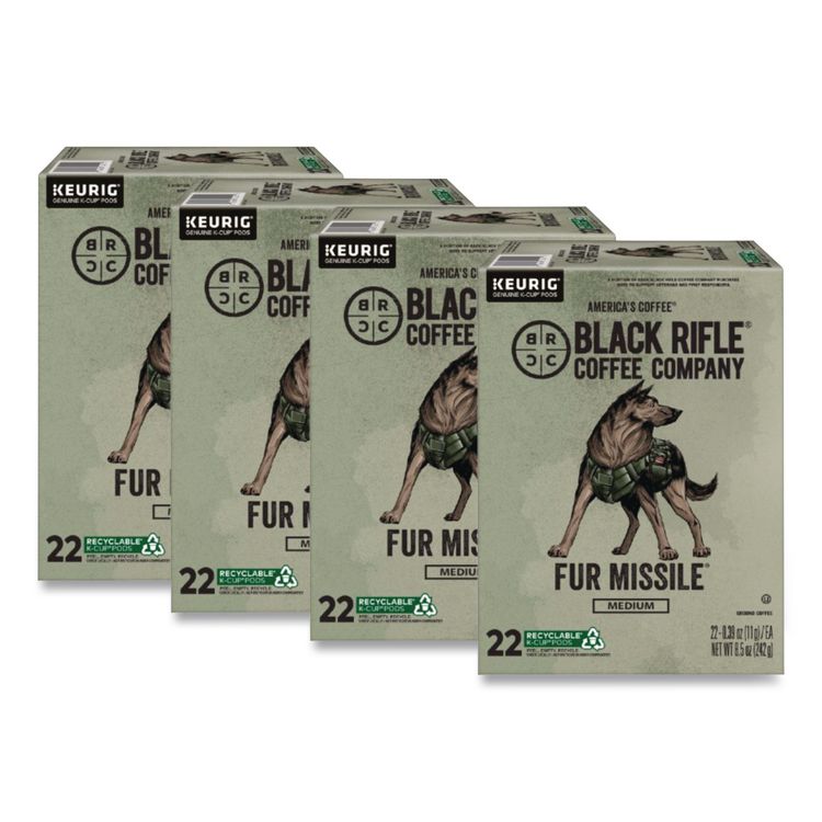 Fur Missile Coffee K-Cups, 22/Box, 4 Boxes/Carton