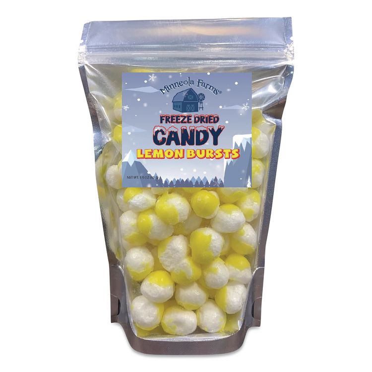 Freeze Dried Candy, Lemon Bursts, 1.12 lb Bag, 12/Carton