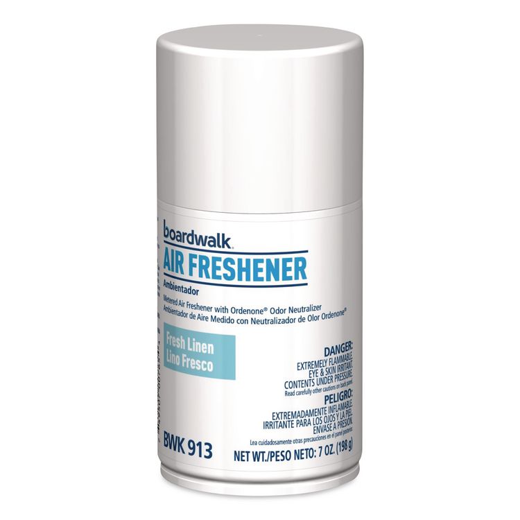 Metered Air Freshener Refill, Fresh Linen, 7 oz Aerosol Can, 6/Carton