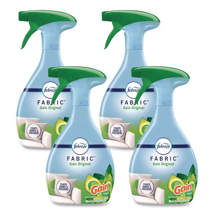 FABRIC Refresher/Odor Eliminator, Gain Original, 23.6 oz Spray Bottle, 4/Carton