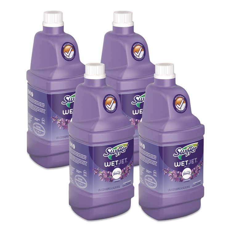 WetJet System Cleaning-Solution Refill, Lavender Scent, 1.25 L, 4/Carton