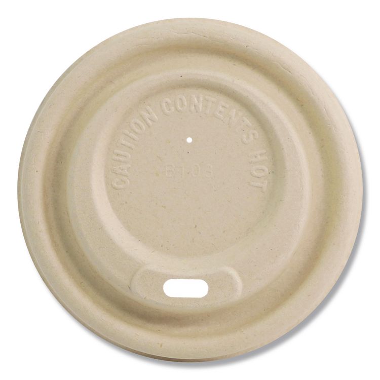 Fiber Lids for Cups, Fits 10 to 20 oz Hot Cups, Natural, 1,000/Carton