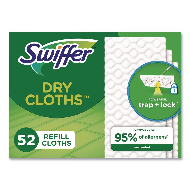 Dry Refill Cloths, 1-Ply, 10.4" x 8", White, 52/Pack