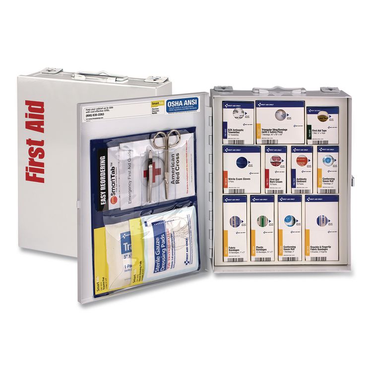 SmartCompliance First Aid Cabinet Without Medication, 112 Pieces, Metal Case
