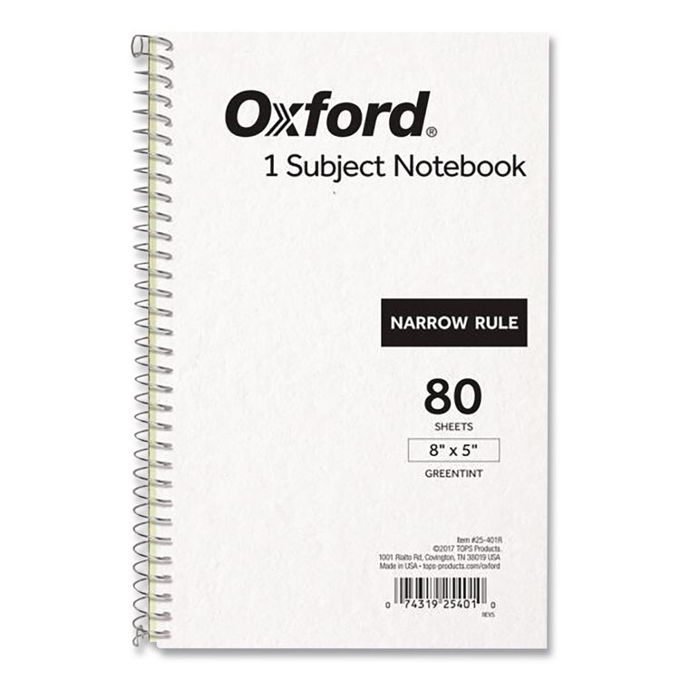 One-Subject Notebook, Narrow Rule, Gray Cover, (80) 8 x 5 Sheets