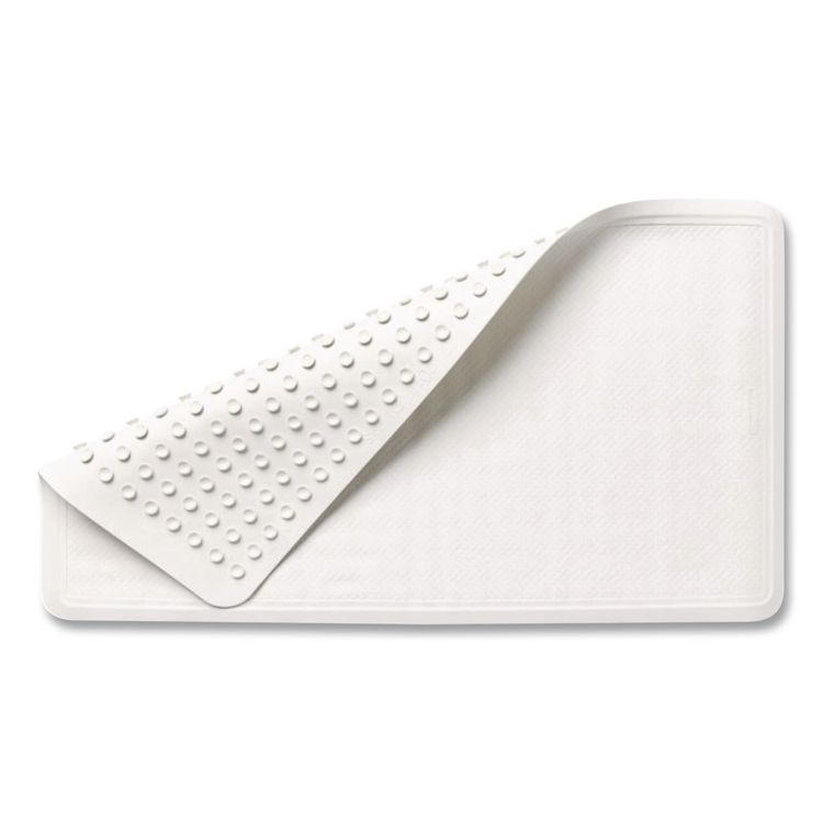 Safti-Grip Bath Mats, White Textured Surface, Suction-Cup Backing, 16" x 28"