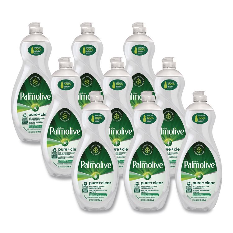 Pure + Clear Dishwashing Liquid, Spring Fresh, 32.5 oz Bottle, 9/Carton