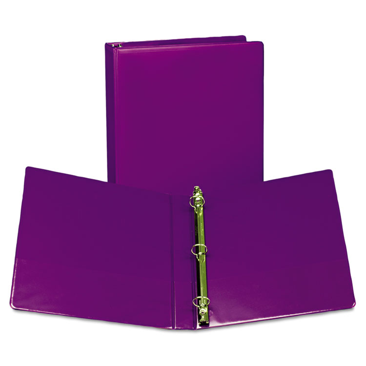 Picture of Fashion View Binder, Round Ring, 11 x 8-1/2, 1" Capacity, Purple, 2/Pack