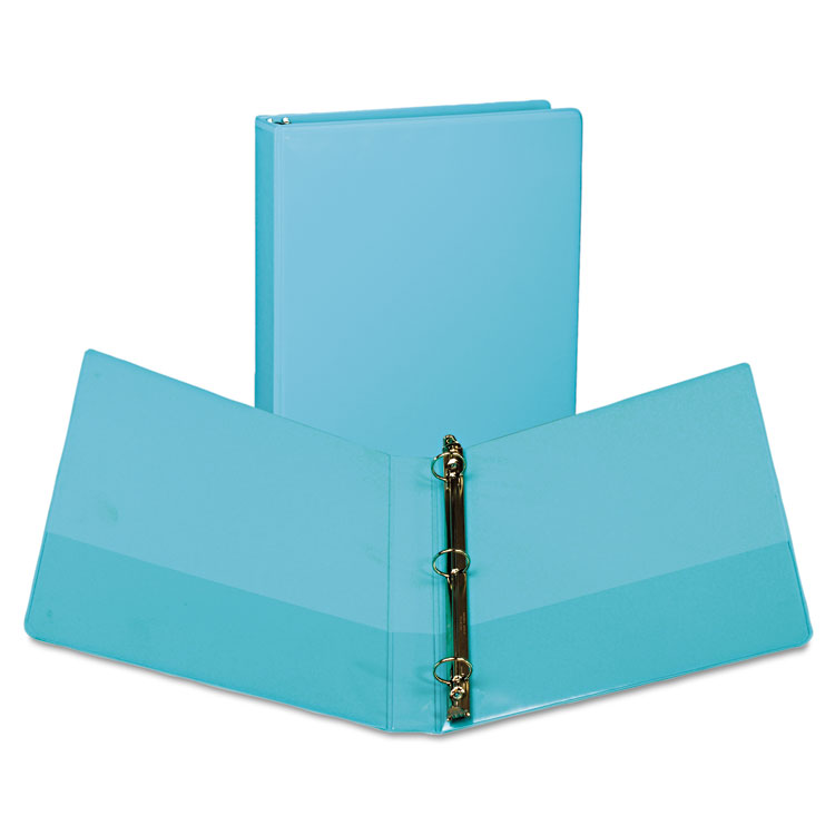 Picture of Fashion View Binder, Round Ring, 11 x 8-1/2, 1" Capacity, Turquoise, 2/Pack