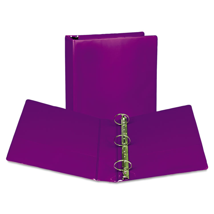 Picture of Fashion View Binder, Round Ring, 11 x 8-1/2, 2" Capacity, Purple, 2/Pack