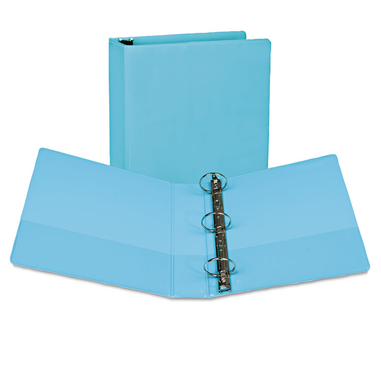 Picture of Fashion View Binder, Round Ring, 11 x 8-1/2, 2" Capacity, Turquoise, 2/Pack