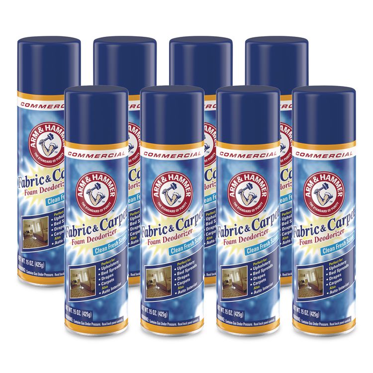 Fabric and Carpet Foam Deodorizer, Fresh, 15 oz Aerosol Spray, 8/Carton