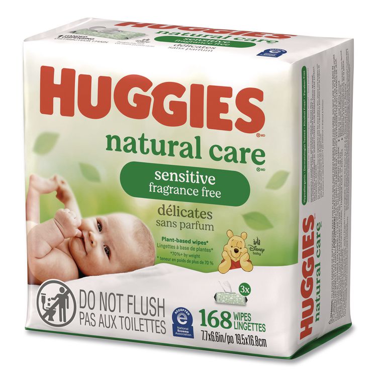 Natural Care Sensitive Baby Wipes, 1-Ply, 6.6 x, 7.7, Unscented, Disney Design, 56 Wipes/EZ Pull Pouch, 3 Pouches/Pack