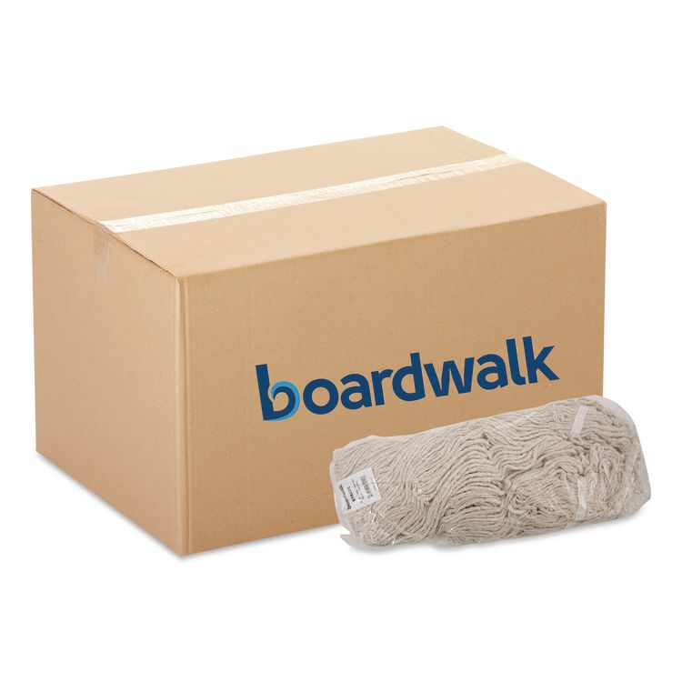 Mop Head, Pro Loop Web/Tailband, Premium Standard Head, Cotton, 32 oz, White, 12/Carton
