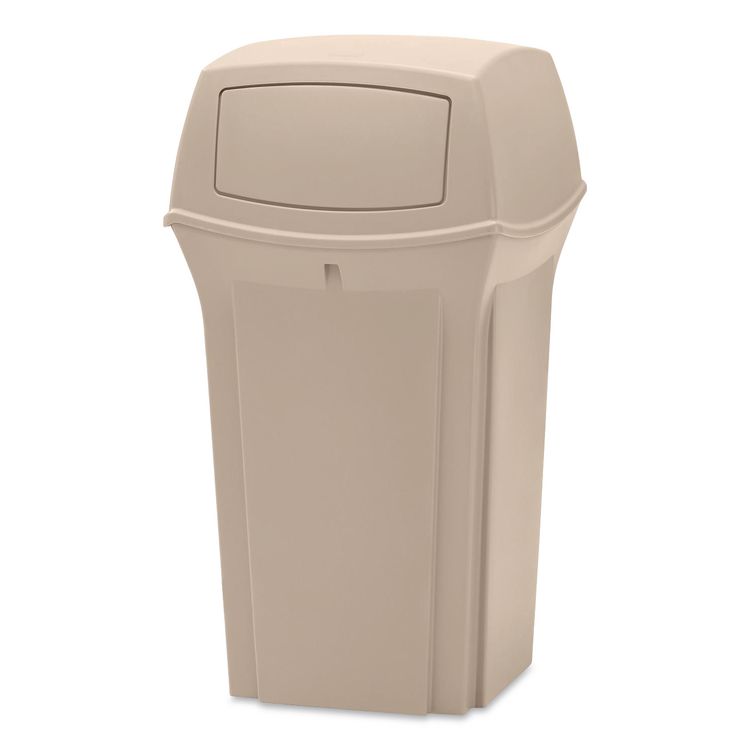 Ranger Trash Can with 2-Door Lid, 35 gal, Structural Foam, Wool