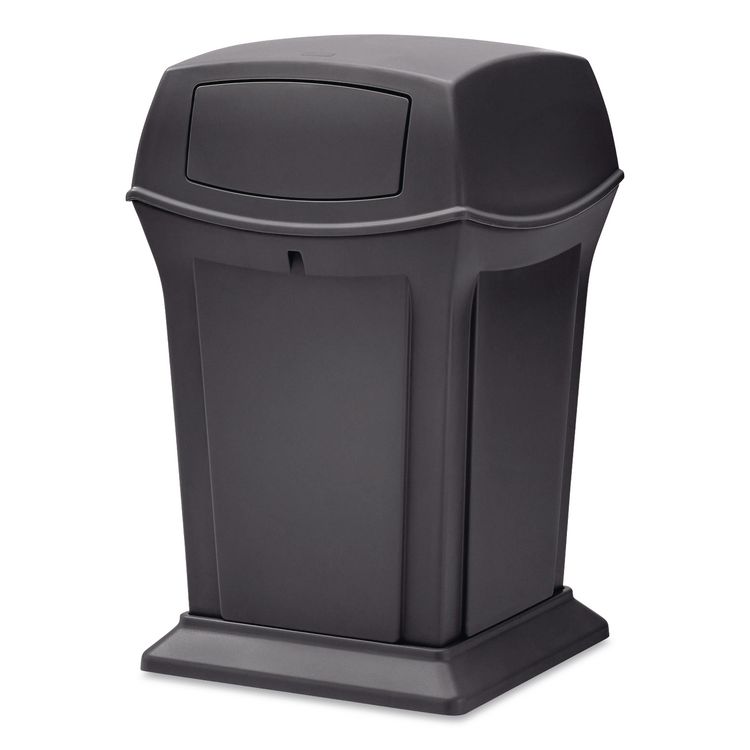 Ranger Trash Can with 2-Door Lid, 45 gal, Resin, Charcoal