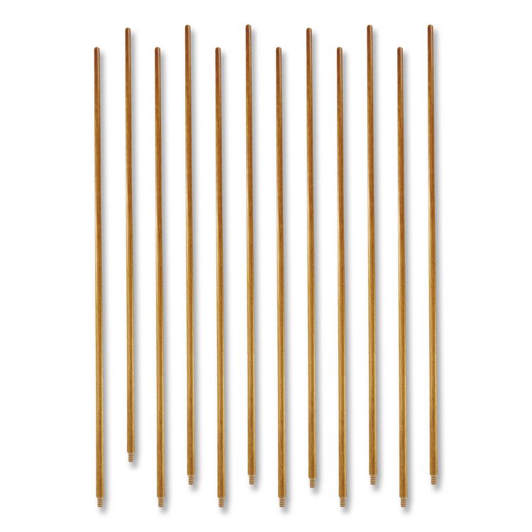 Wood Threaded-Tip Broom/Sweep Handle, 0.94" dia x 60", Natural