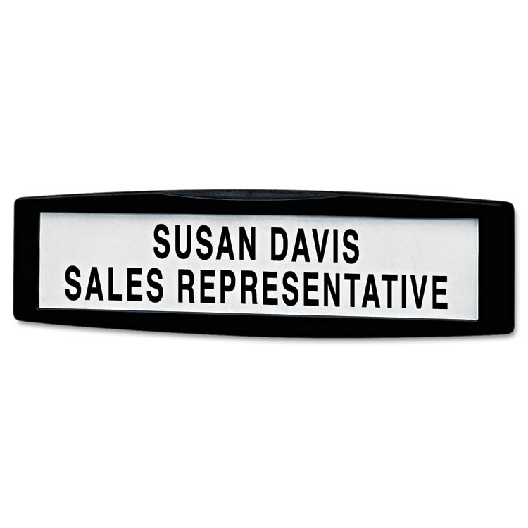 Picture of Plastic Partition Additions Nameplate, 9 x 2 1/2, Graphite