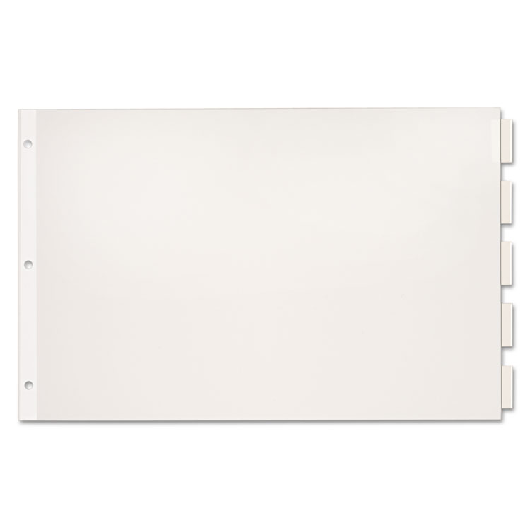 Picture of Paper Insertable Dividers, 5-Tab, 11 x 17, White Paper/Clear Tabs