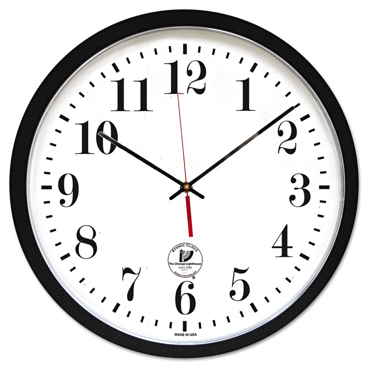 Picture of Atomic Slimline Contemporary Clock, 16-1/2", Black