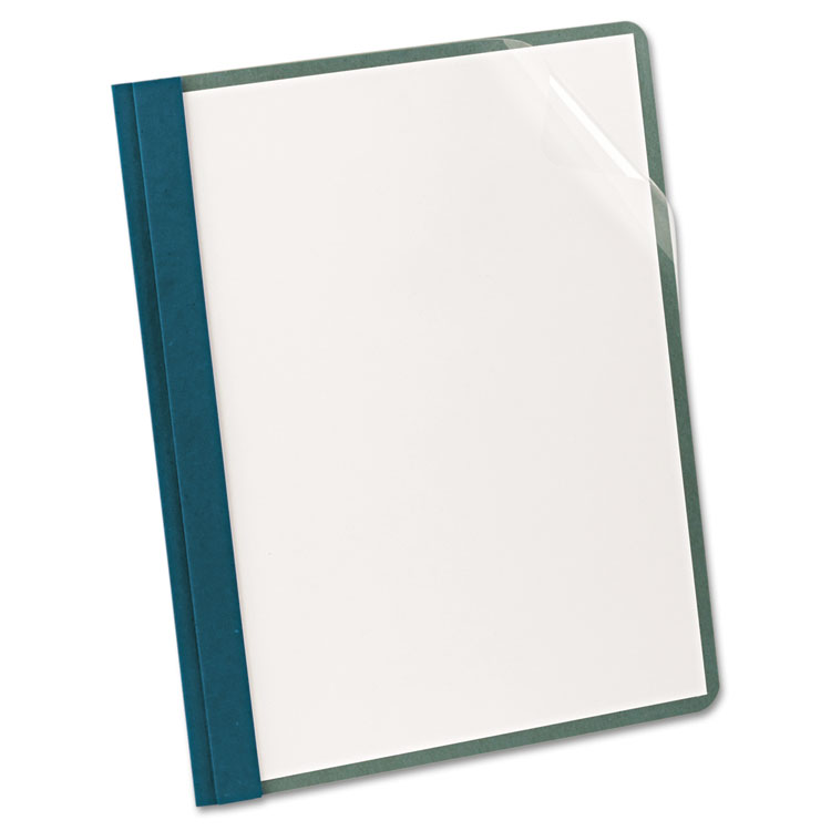 Picture of Earthwise Recycled Clear Front Report Covers, Letter Size, Blue, 25/Box