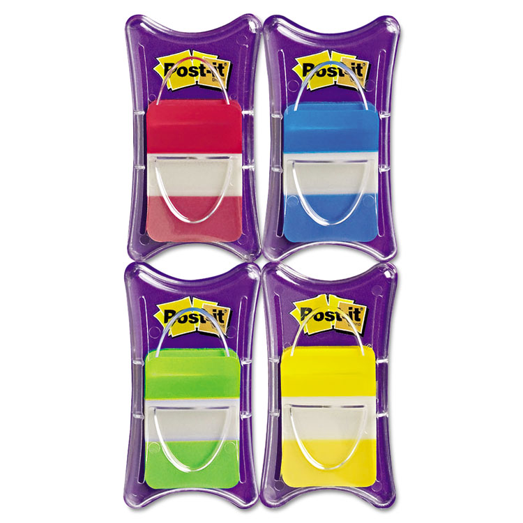 Picture of File Tabs, 1 x 1 1/2, Aqua/Lime/Red/Yellow, 100/Pack