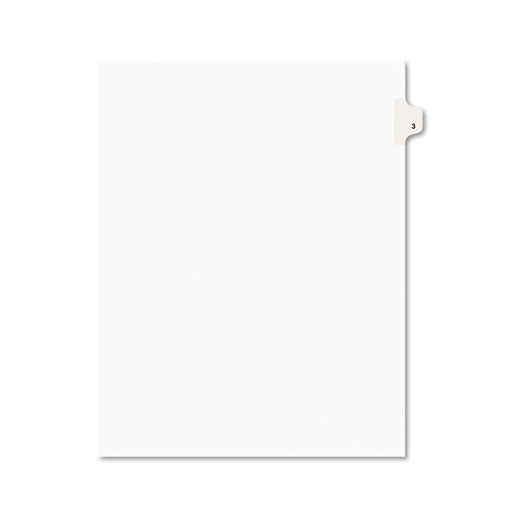 Picture of Avery-Style Legal Exhibit Side Tab Divider, Title: 3, Letter, White, 25/Pack