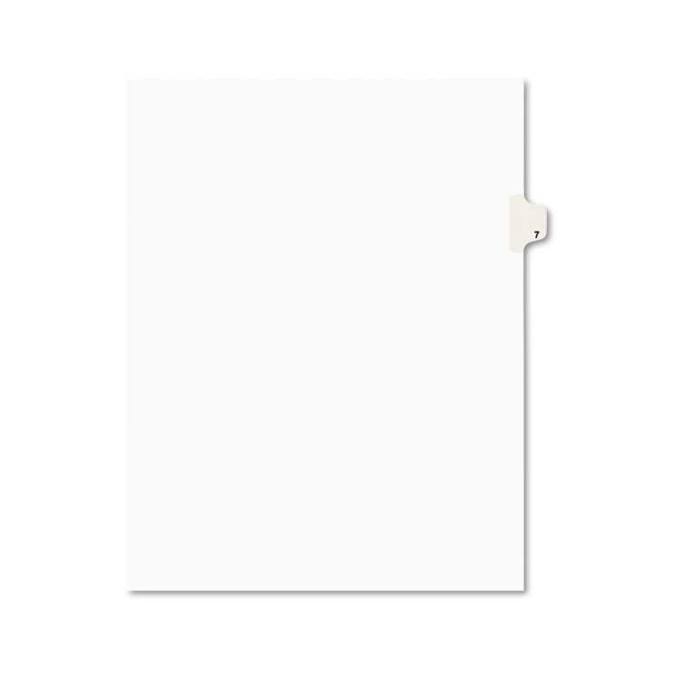 Picture of Avery-Style Legal Exhibit Side Tab Divider, Title: 7, Letter, White, 25/Pack