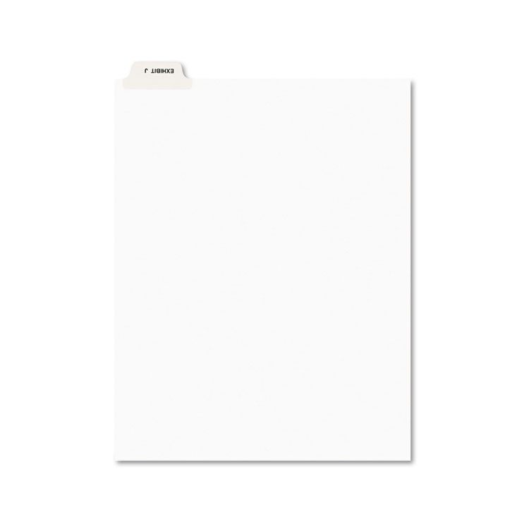 Picture of Avery-Style Preprinted Legal Bottom Tab Divider, Exhibit J, Letter, White, 25/PK