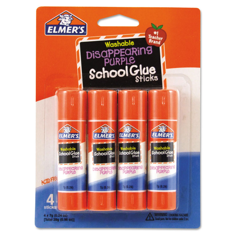 Picture of Washable School Glue Sticks, Disappearing Purple, 4/Pack
