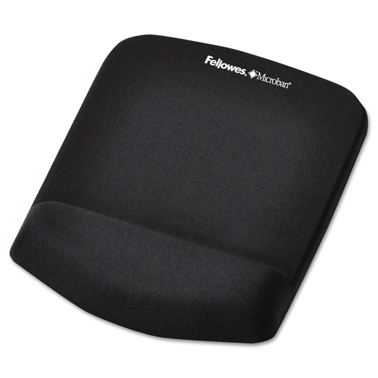 Picture of PlushTouch Mouse Pad with Wrist Rest, Foam, Black, 7 1/4 x 9-3/8