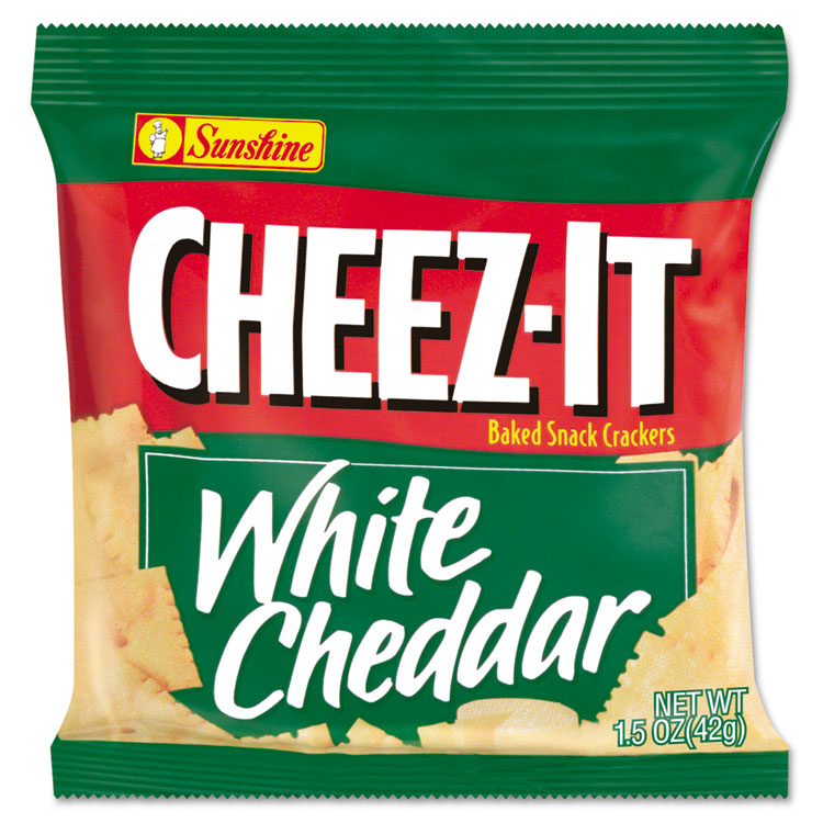 Picture of Cheez-It Crackers, 1.5oz Single-Serving Snack Bags, White Cheddar, 8/Box