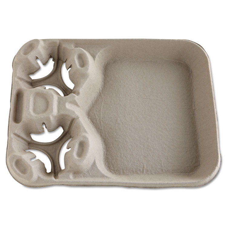 Picture of Strongholder Molded Fiber Cup/food Trays, 8-44oz, 2-Cup Capacity, 100/carton