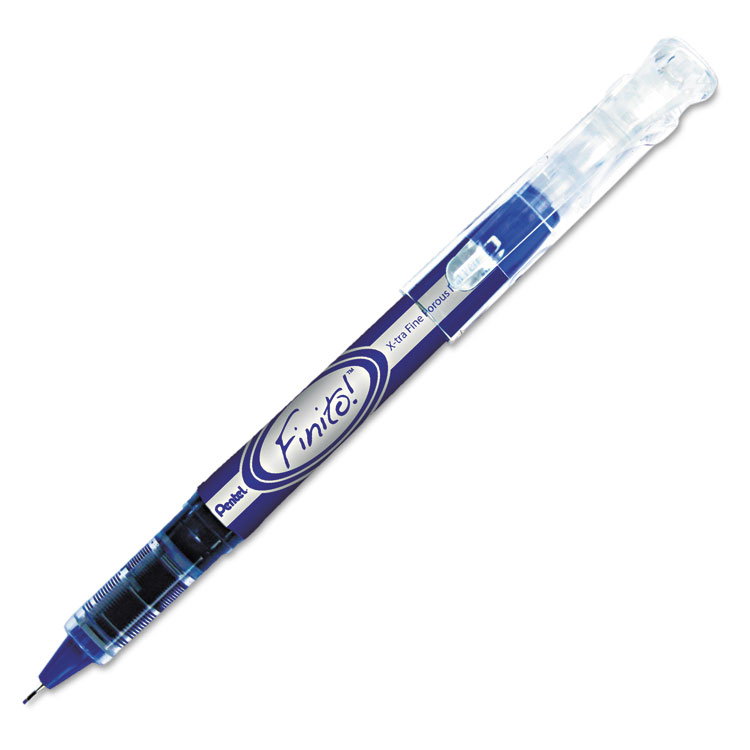 Picture of Finito! Porous Point Pen, .4mm, Blue/Silver Barrel, Blue Ink
