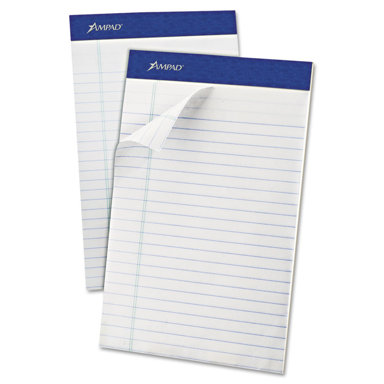 Picture of Recycled Writing Pads, Jr. Legal/Margin Rule, 5 x 8, White, 50 Sheets, Dozen