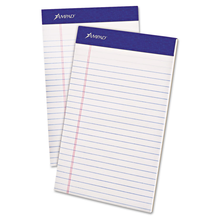 Picture of Perforated Writing Pad, Narrow, 5 x 8, White, 50 Sheets, Dozen