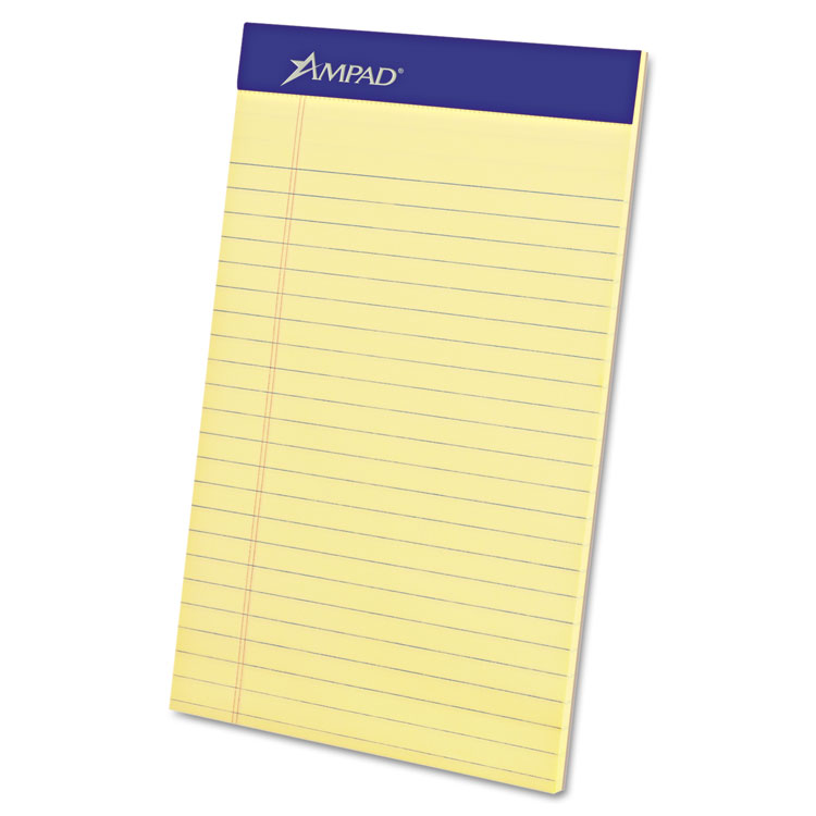 Picture of Perforated Writing Pad, Narrow, 5 x 8, Canary, 50 Sheets, Dozen